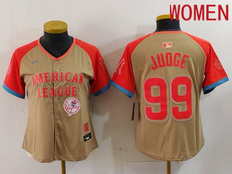 Women New York Yankees #99 Judge Orange All star 2024 Nike MLB Jersey style 6->women mlb jersey->Women Jersey